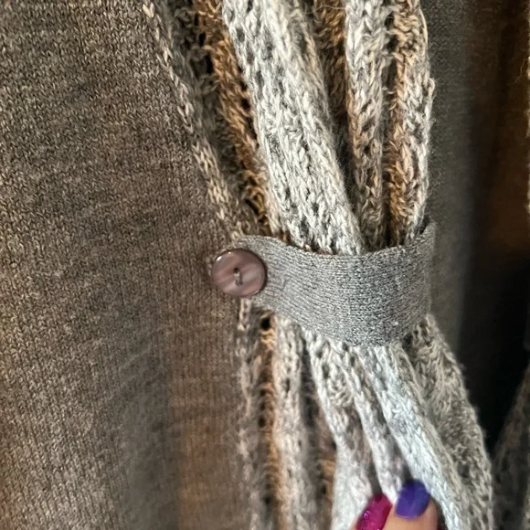 Rickis Grey open cardigan with built in Scarf Sz S - Picture 4 of 11
